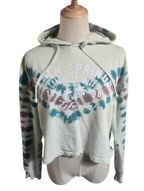 Dreamsicles Coachella Palm Springs Tie-Dye Hoodie Cropped Mint Green Sweatshirt